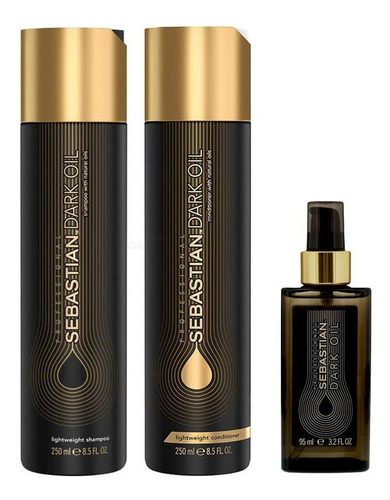 Kit Shampoo Condicionador E Oleo Sebastian Dark Oil