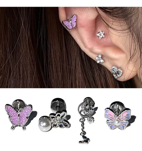 (3 #mold) Pendientes Estilo Y2k Para Hombre Y Mujer, Orejas