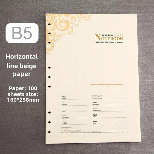 B5 (80 Núcleos Interiores Horizontales Universales) - A4 B5