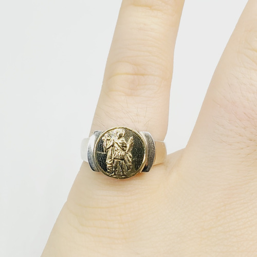 Imagen 3 de 8 de Anillo Plata Y Oro San Expedito