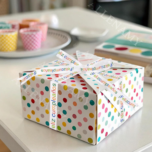 Listón Satinado De Cinta Para Feliz Cumpleaños+500 Pegatinas Color Color Feliz Cumpleaños