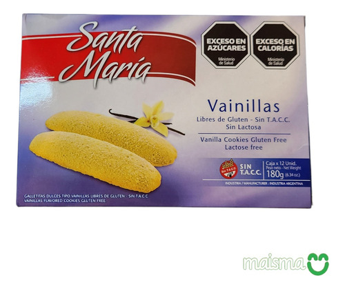 Santa Maria Vainillas Sin Tacc 180gr X 14 Cajas