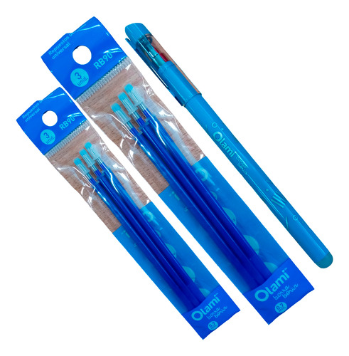 Lapicera De Tinta Gel Azul Borrable Olami Set De 6 Cartuchos