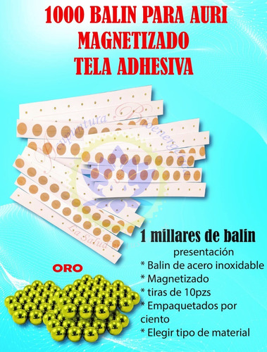 1000 Balines Baño De Oro Magnetizado Auriculoterapia + Envio
