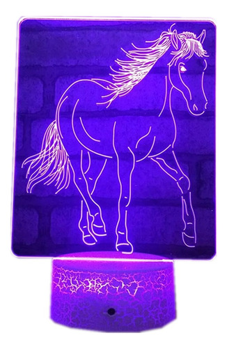 Luz Nocturna 3d Para Decoración De Mesa, Diseño De Caballo,