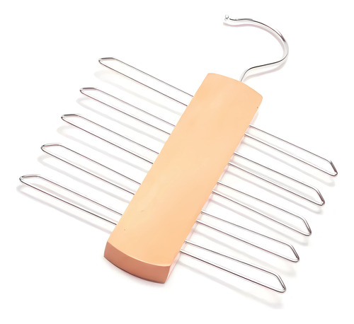 Pack X2 Perchas De Madera Para Corbata Corbatero Cinturon Marrón Claro