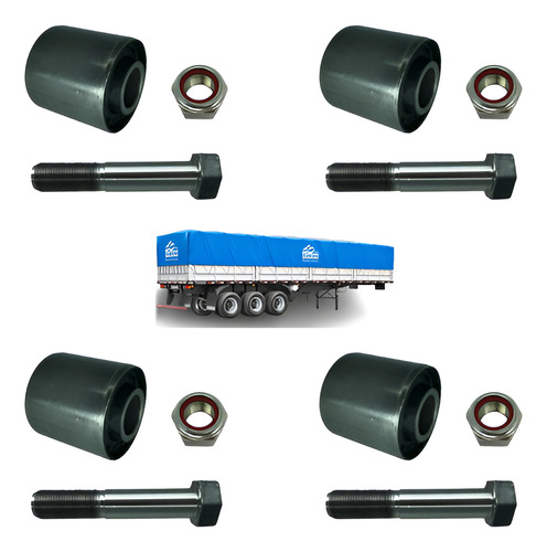 4 Bucha Tirante Com Pino Tensor Carretas Randon 2000 24x125m