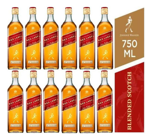Whisky Johnnie Walker Red Label 75ml - 12 Und
