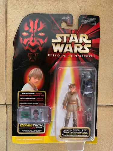 Figura Accion Anakin Skywalker Star Wars Ep1 + Commtech Chip