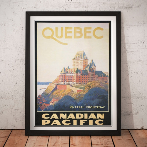 Cuadro Ciudades - Quebec Canada Turismo Vintage