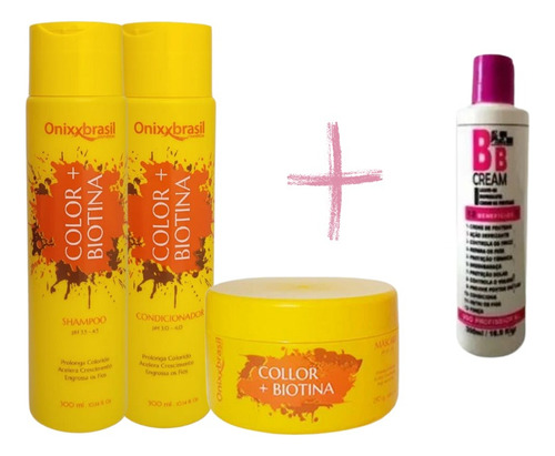 Kit Shampoo + Condicionador + Másc- Collor E Biotina - Onixx