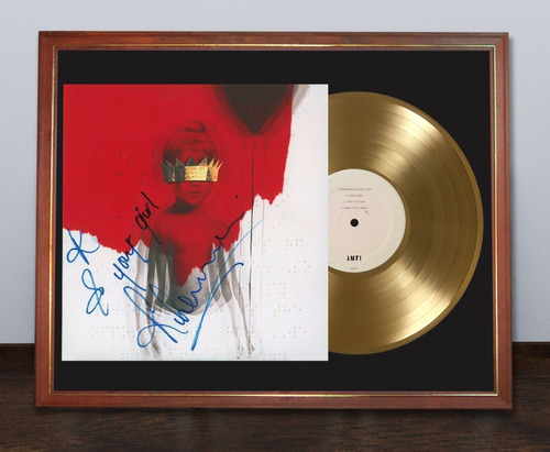 Rihanna Anti Tapa Lp Firmada Y Disco De Oro Enmarcados