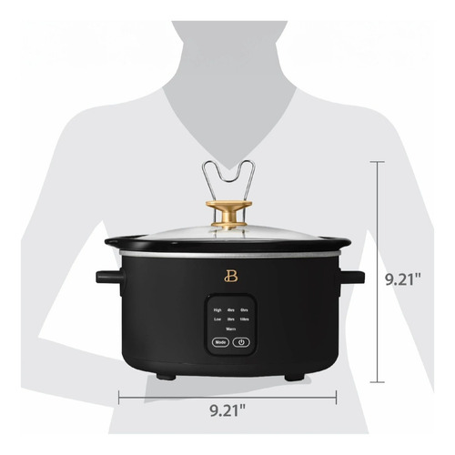 Olla Lenta Cocion Beautiful,programable,tactil,3.78lts Negro 100 Watts