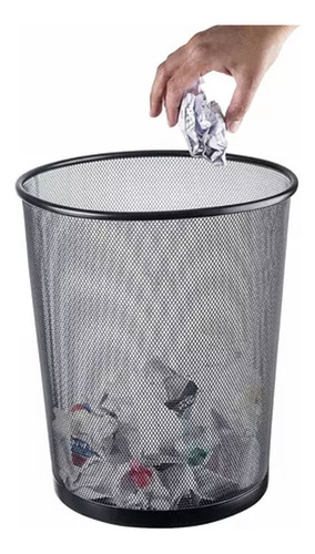 Kit 2 Lixeira De Escritório Telada De Metal 14 Litros Lixo