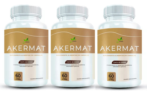 3 Akkermat 60 Cápsulas - Unico Original Chega Amanhã