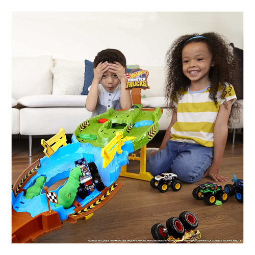 Hot Wheels Monster Trucks Wreckin Raceway Playset Con Monste