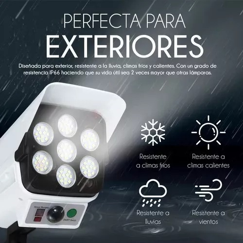 Lampara Solar Luz Led Con Sensor Movimiento Tipo Cámara