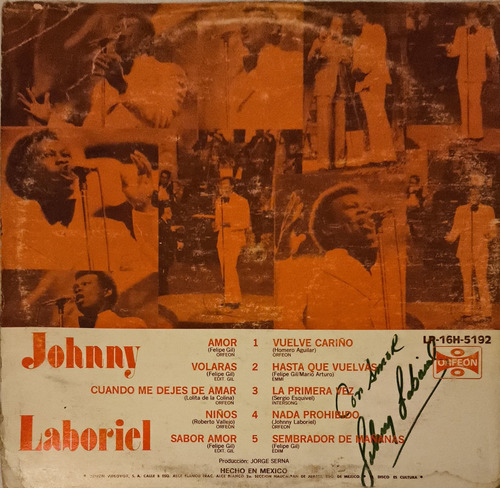 Vinilo Johnny Laboriel Amor Con Autógrafo (Usado)