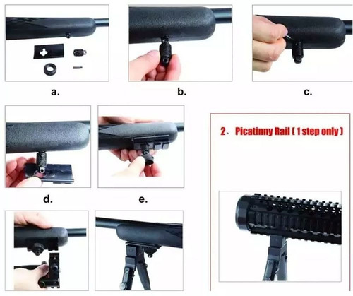 Imagem 10 de 10 de Bipe Em Alumínio Para Coronha De Rifle Carabina - Sniper