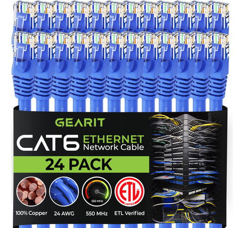 Gearit - Cable Ethernet Categoria 6, Sin Enganches, Cable De
