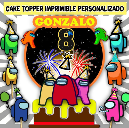 Kit Imprimible Cake Topper Adorno Torta Among Us