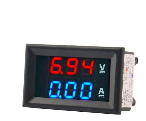 Voltimetro Amperimetro Dc 100v 10a Display Rojo Y Azul