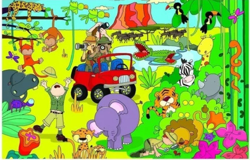 Imagen 4 de 10 de Rompecabezas Juego Didactico Infantil Safari Niños