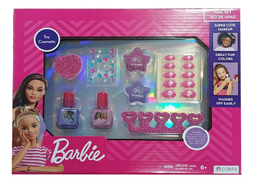 Set De Manicuria Infantil Kit Para Uñas Grande De Barbie