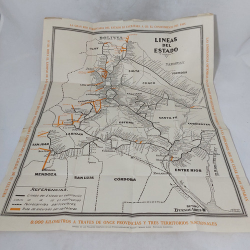 Antiguo Mapa Ferroviario Estación 1936 Norte Arg Mag 66417 (Usado)