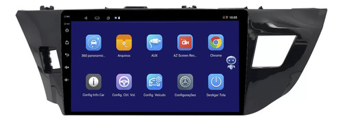 Kit Multimidia Corolla 14/17 10p Android 14 Carplay 2gb 32gb