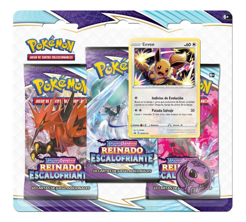 Pokemon Tcg Chilling Reign 3-pack Booster Eevee Ingles