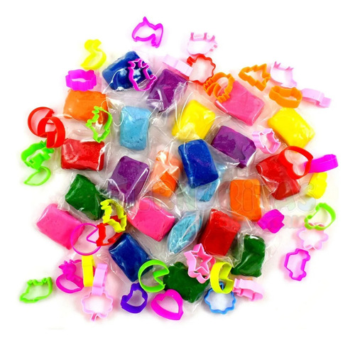 Combo Mister Masa Para Modelar X50u 30gr + Cortantes Plastilina Infantiles Niños Jugar