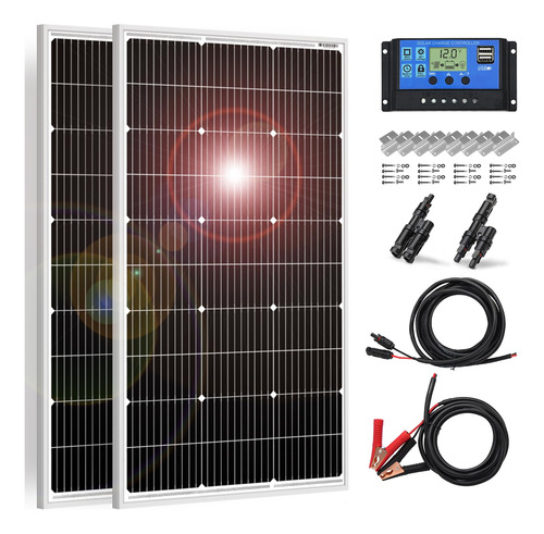 Panel Solar Monocristalino 200w 18v Para Cargar Baterías 12v