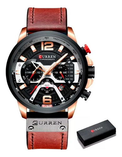 Reloj Hombre Curren 8329  Color Negro/plateado/dorado.