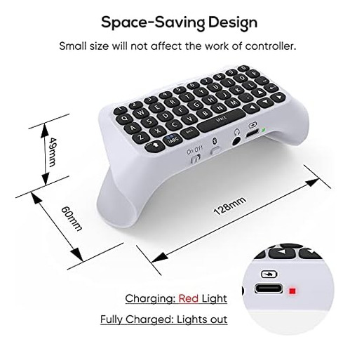 Meneea Teclado Controlador Inalámbrico Para Ps5, Bluetooth 3