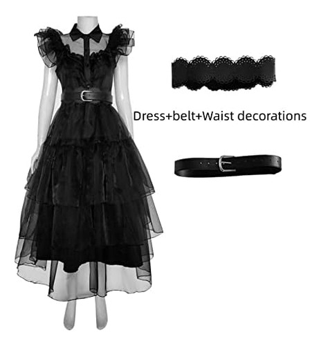 Labayii Wednesday Addams Disfraz Vestido Niños Niñas Familia
