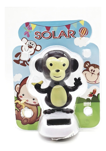 Solar Banana Monkey para panel de coche, muñeca solar de 10 cm
