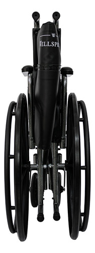 Silla De Ruedas De Acero Con Ruedas Sólidas Y Soporte Color Negro