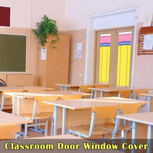 Cortina Opaca Para Ventana De Puerta De Aula Con Forma De