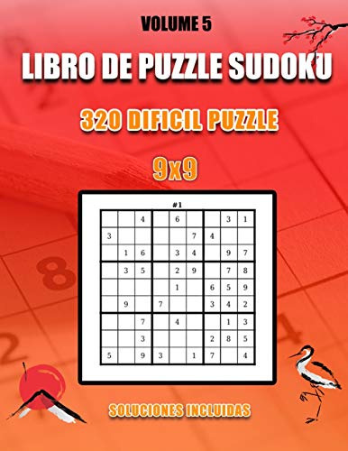 Libro De Puzzle Sudoku : 320 Dificil Puzzle I 9x9 I Solucion