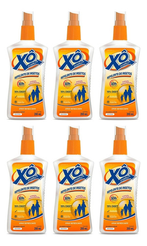 6x Repelente Xô Inseto Contra Mosquitos Pernilongos 200ml