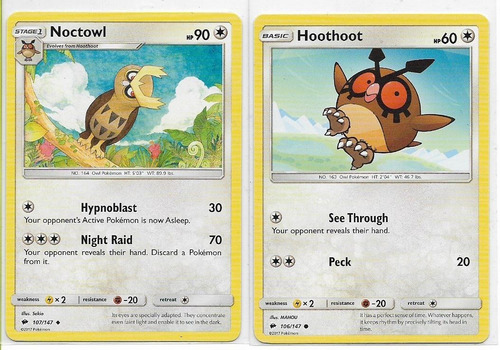 Pokémon Noctowl 107/147 Uncommon. (Usado)