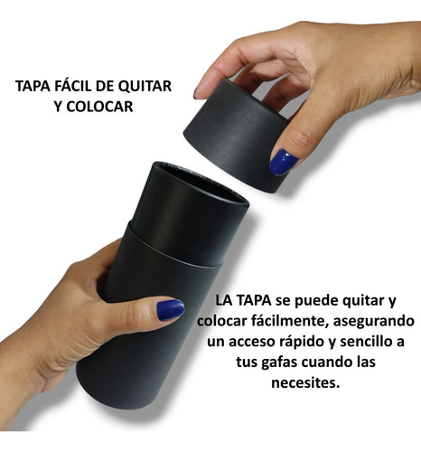 Estuche Lentes Rigido Cilindrico Gafas Con Funda 2 Piezas