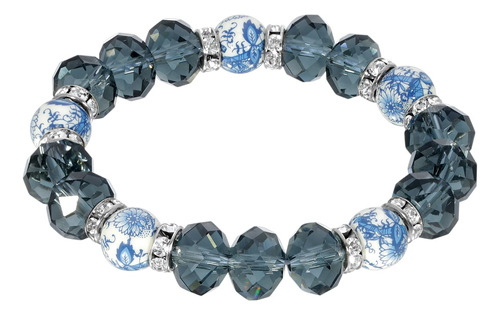 1928 Joyas Pulsera Elástica Con Cuentas Y Azul Oscuro De Sau