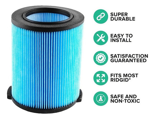 Filtro De Substituição Para Ridgid Vf5000 5-20 Galões Wet Dr