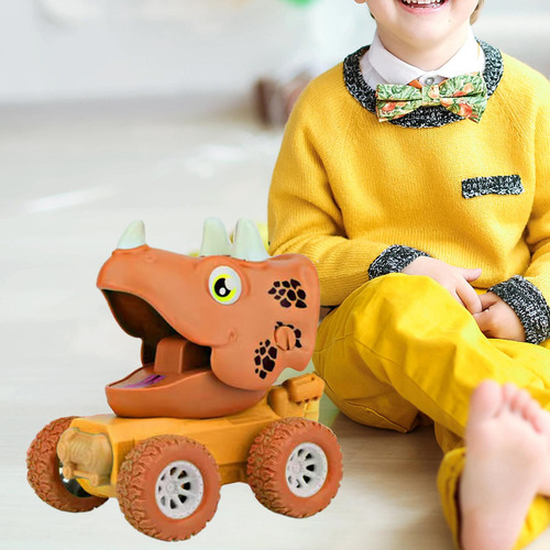 Lindo Coche De Dinosaurios Modelo De Aprendizaje Tire Hacia