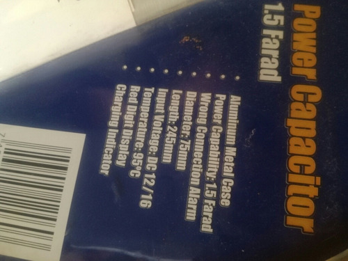 Capacitor De 1.5 Faradios. Marca Premier