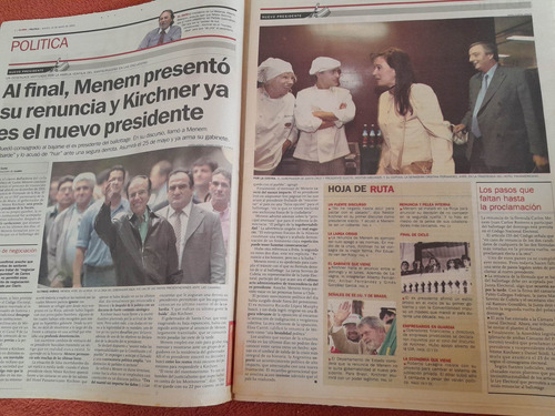 Diario Clarin Menem Kirchner Mercedes Sosa 15 05 2003 (Usado)