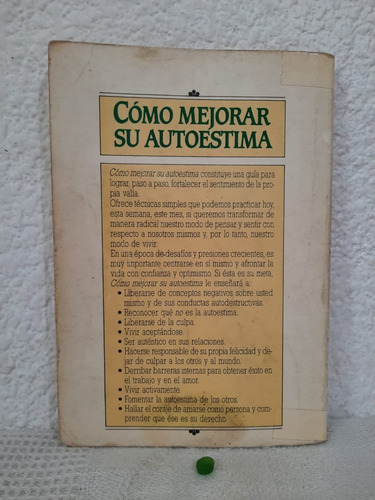 Cómo Mejorar Su Autoestima Nathaniel Branden (Usado)