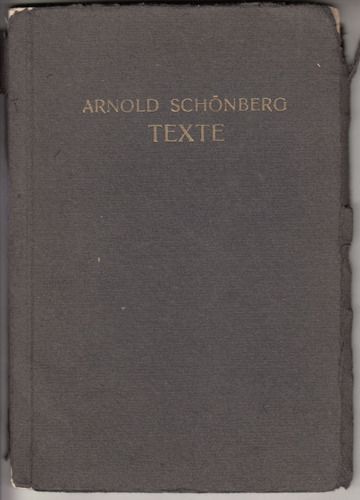 1926 Arnold Schonberg Texte En Aleman 1a Edicion Muy Raro